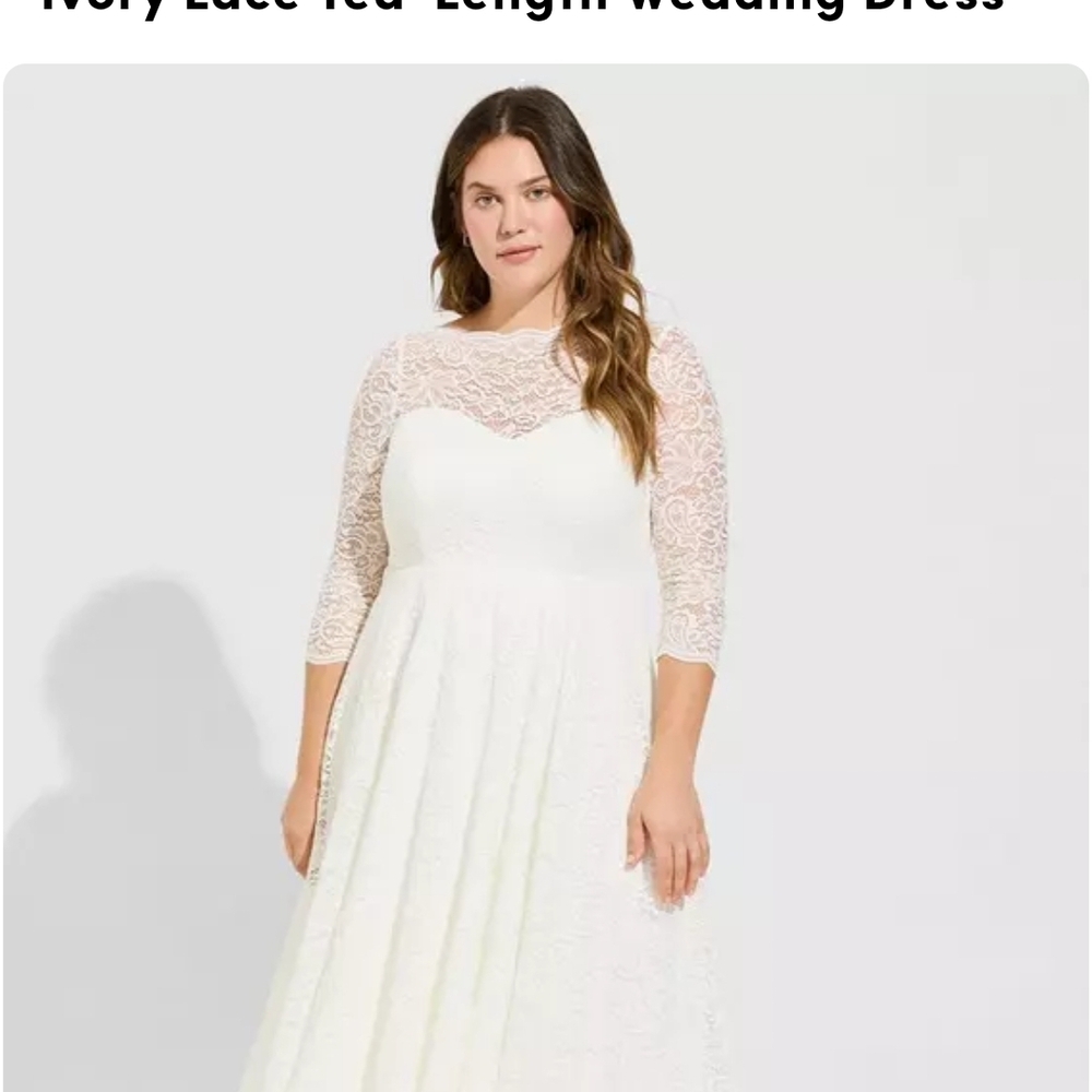 Torrid White Lace Wedding Dress